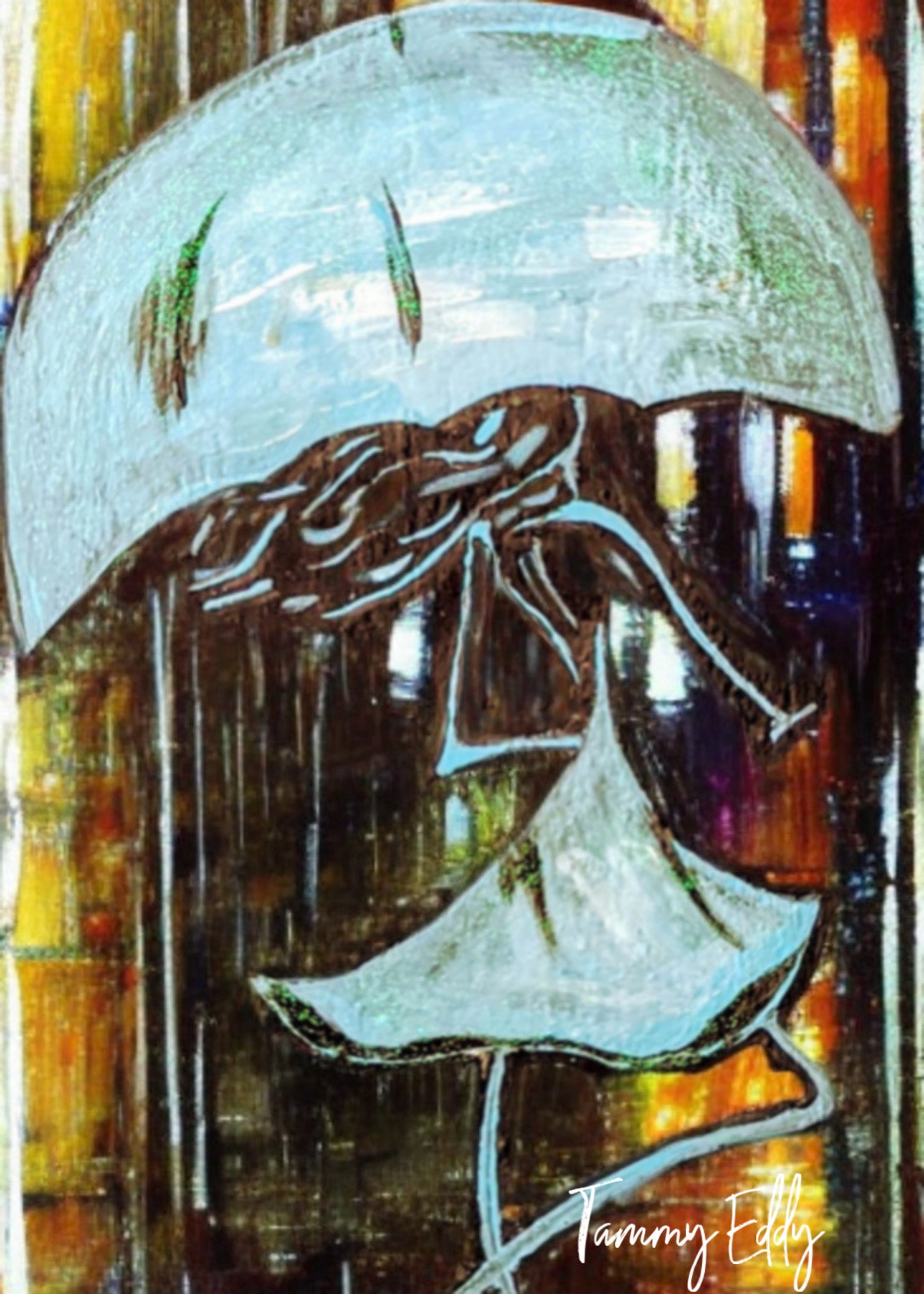 "A Whimsical Rain" by Tammy Eddy - Matted Print