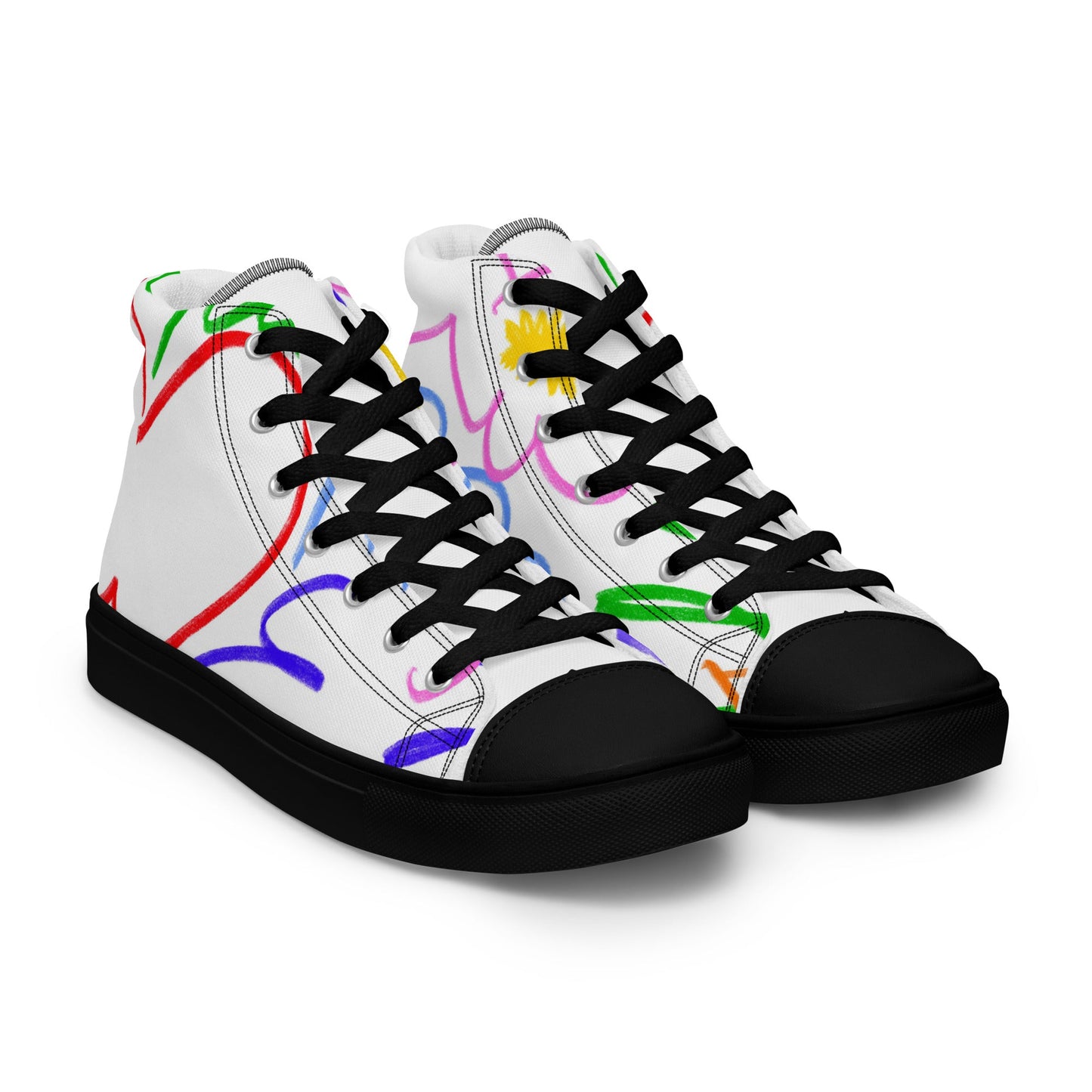 Abstract Scribble High - Tops - T.Eddy’s Art Studio