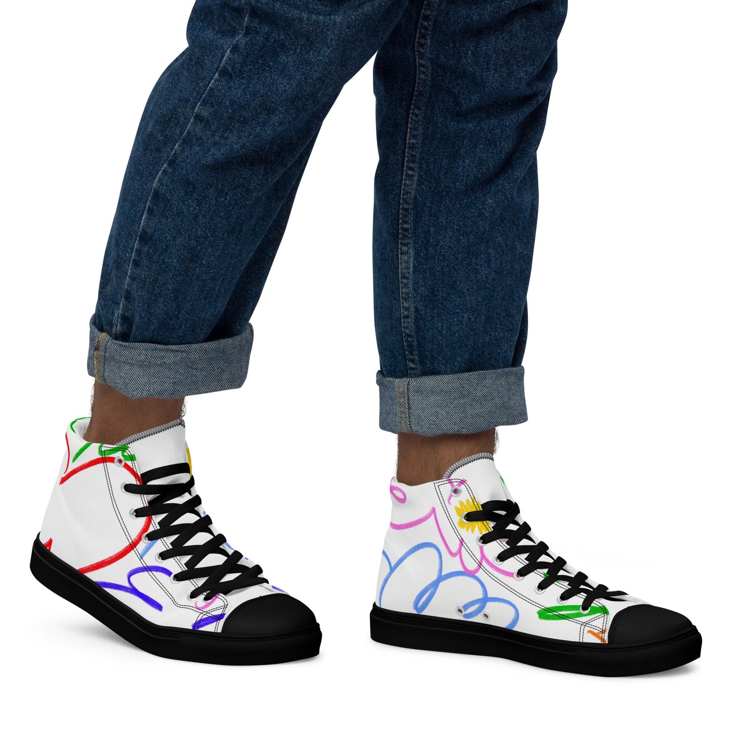 Abstract Scribble High - Tops - T.Eddy’s Art Studio