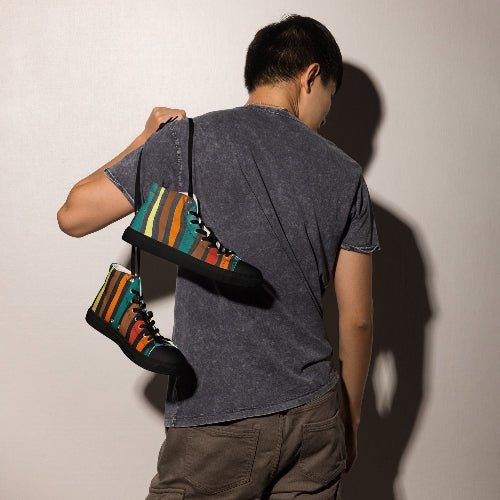 Men’s high top canvas shoes - T.Eddy’s Art Studio