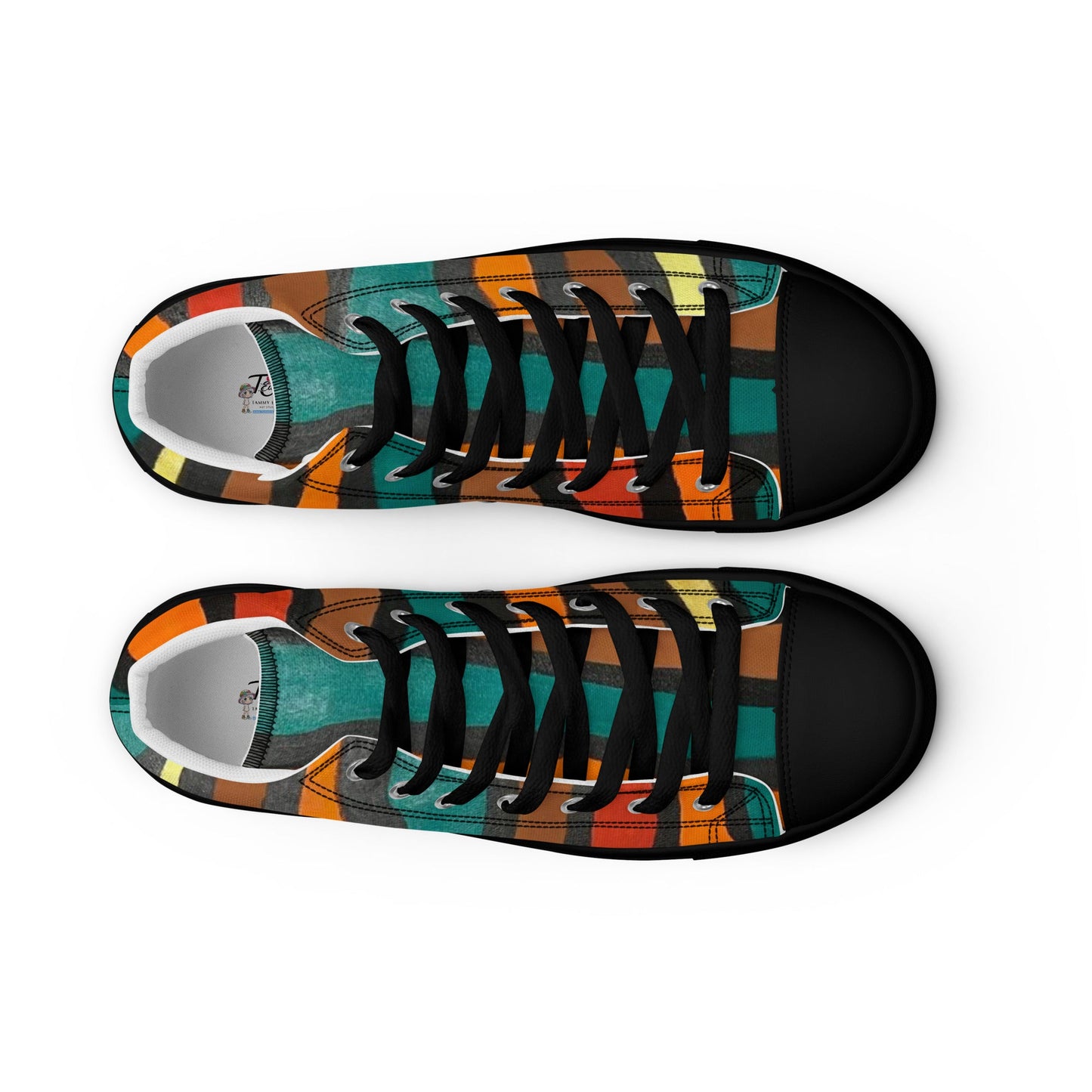 Men’s high top canvas shoes - T.Eddy’s Art Studio