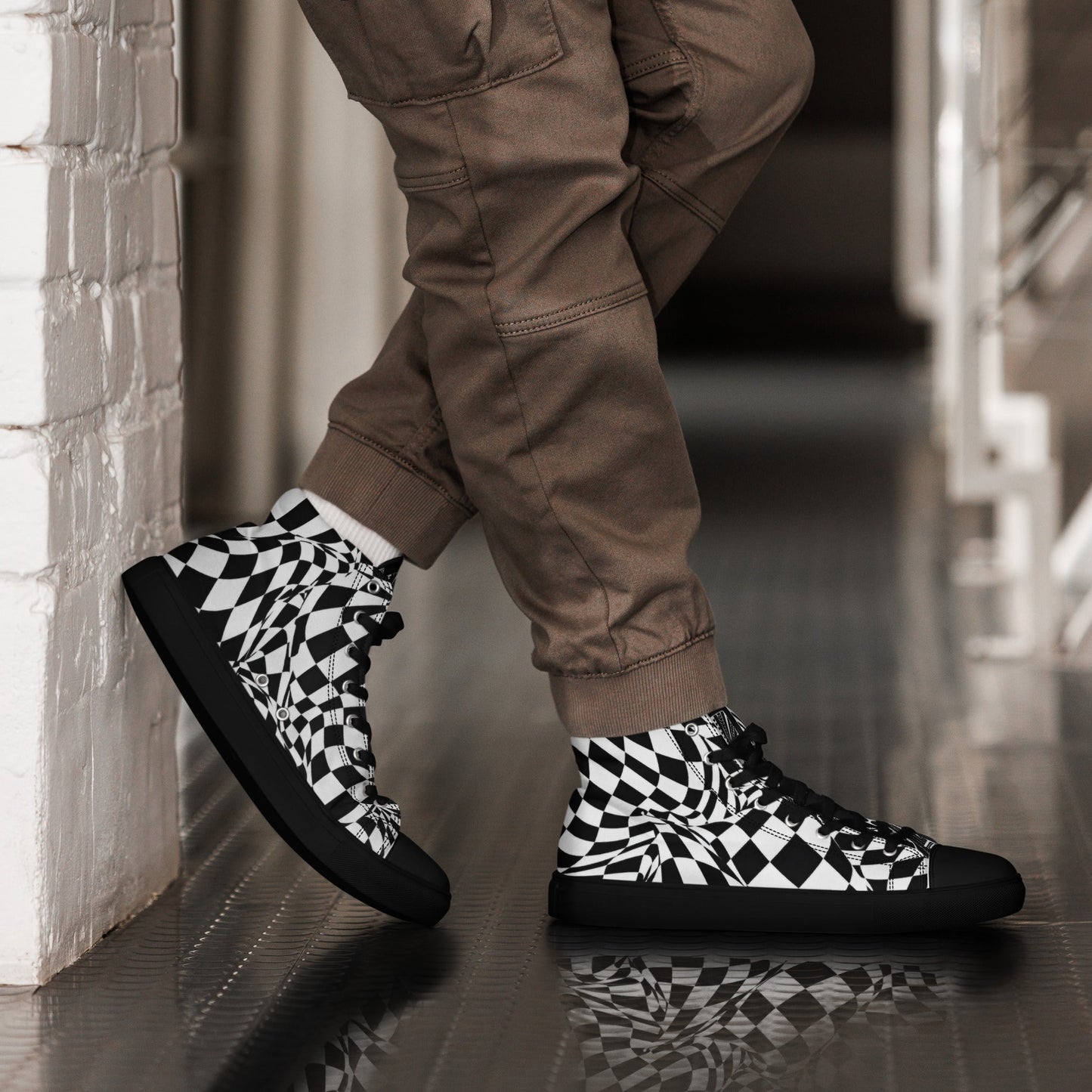 Men’s high top canvas shoes - T.Eddy’s Art Studio