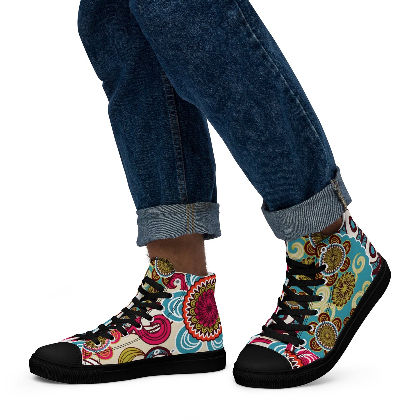 Men’s high top canvas shoes - T.Eddy’s Art Studio