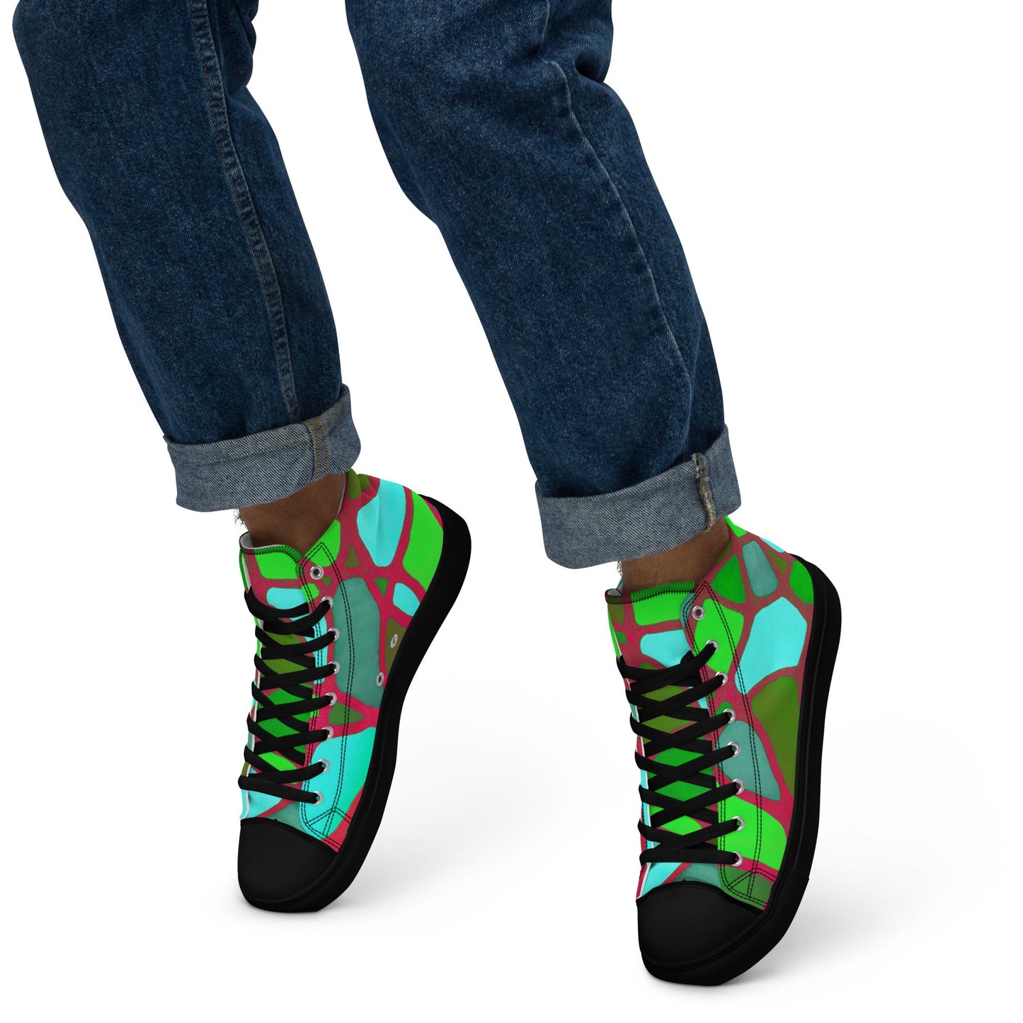 Men’s high top canvas shoes - T.Eddy’s Art Studio