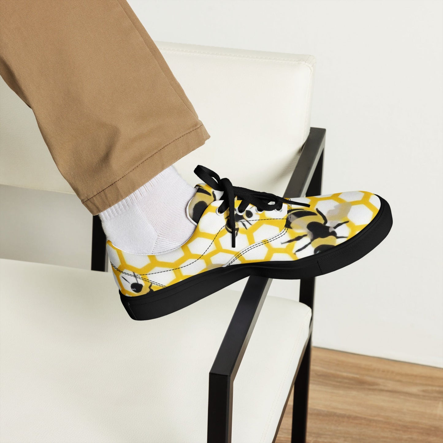 Pollen Power: Bee & Honeycomb Low - Tops - T.Eddy’s Art Studio