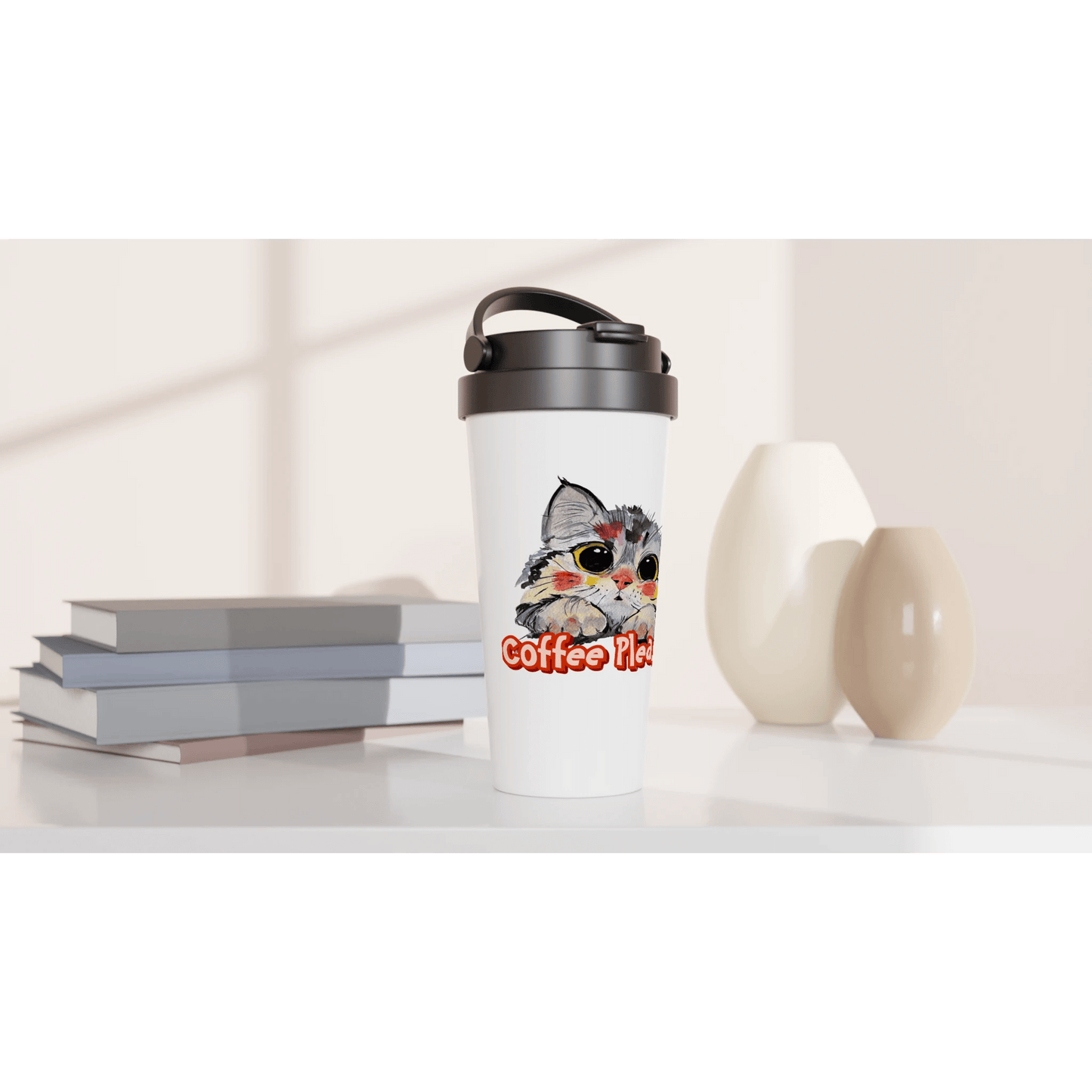 The "Coffee Please!" 15 Ounce Travel Mug - T.Eddy’s Art Studio