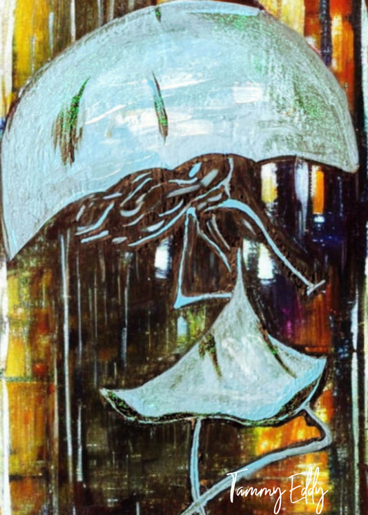 "A Whimsical Rain" by Tammy Eddy - Matted Print