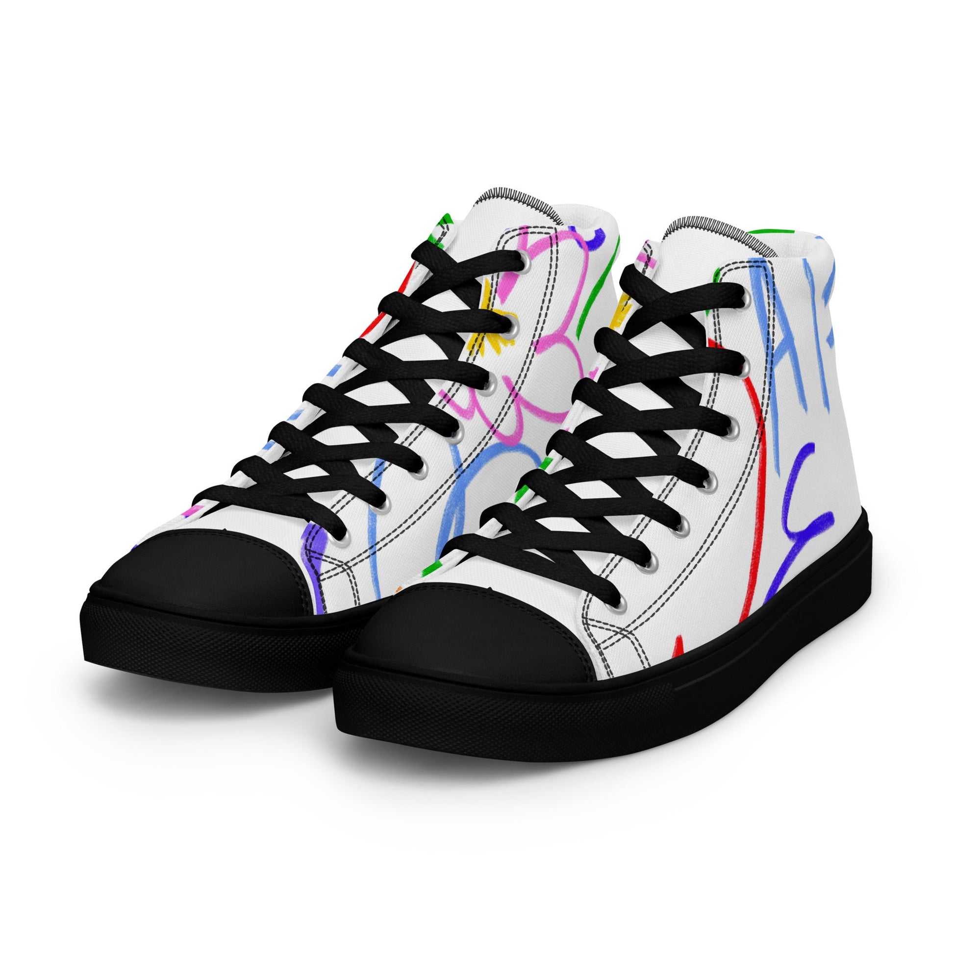 Abstract Scribble High - Tops - T.Eddy’s Art Studio