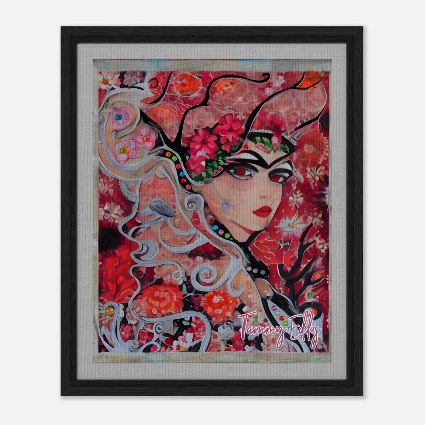 "Flora's Gaze" Framed Canvas Print - T.Eddy’s Art Studio