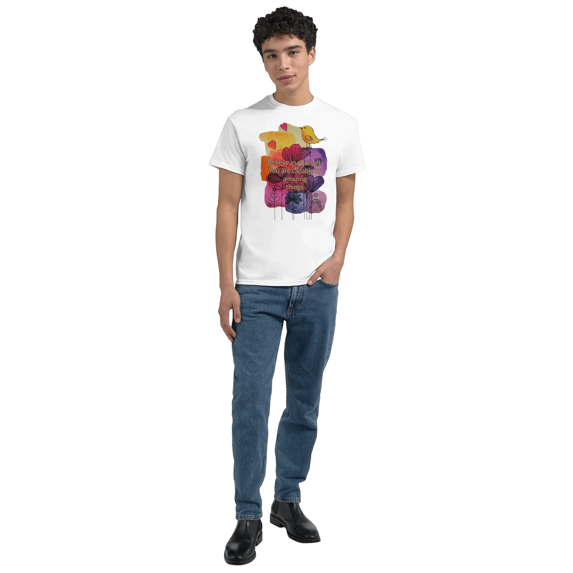 Heavyweight Unisex Crewneck T-shirt | Gildan® 5000 White - T.Eddy’s Art Studio