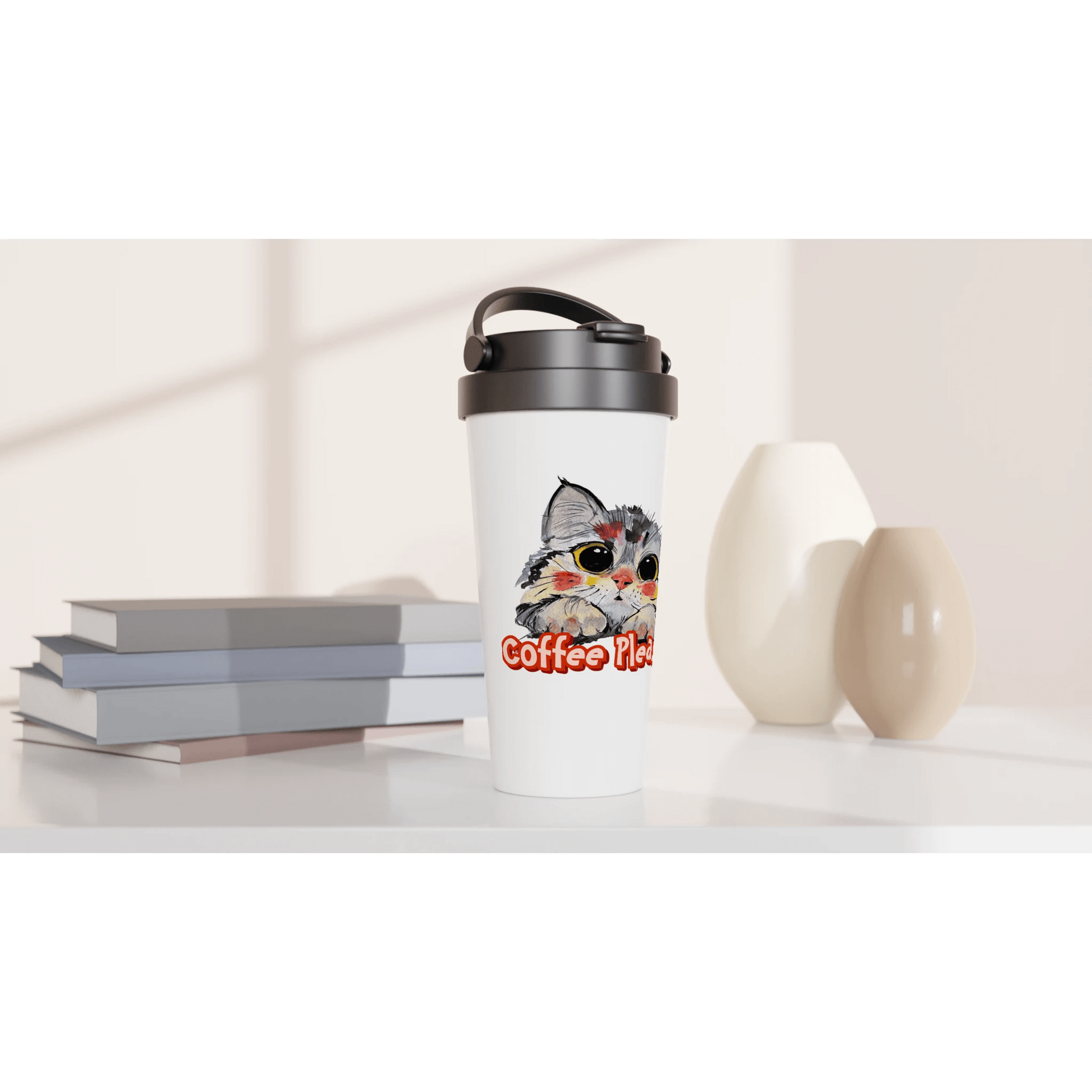 The "Coffee Please!" 15 Ounce Travel Mug - T.Eddy’s Art Studio