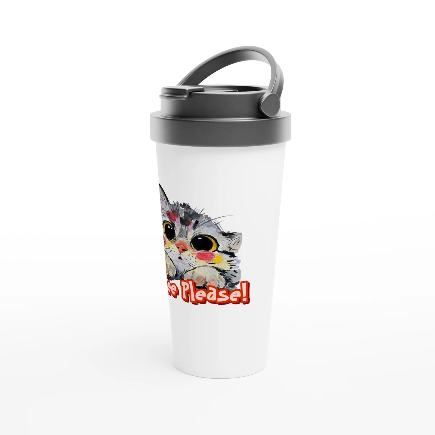 The "Coffee Please!" 15 Ounce Travel Mug - T.Eddy’s Art Studio